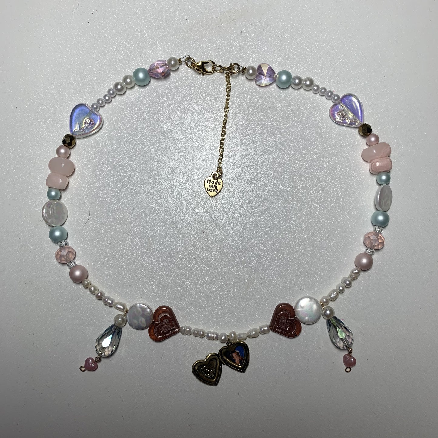 Dainty Agate Mini Heart Locket
