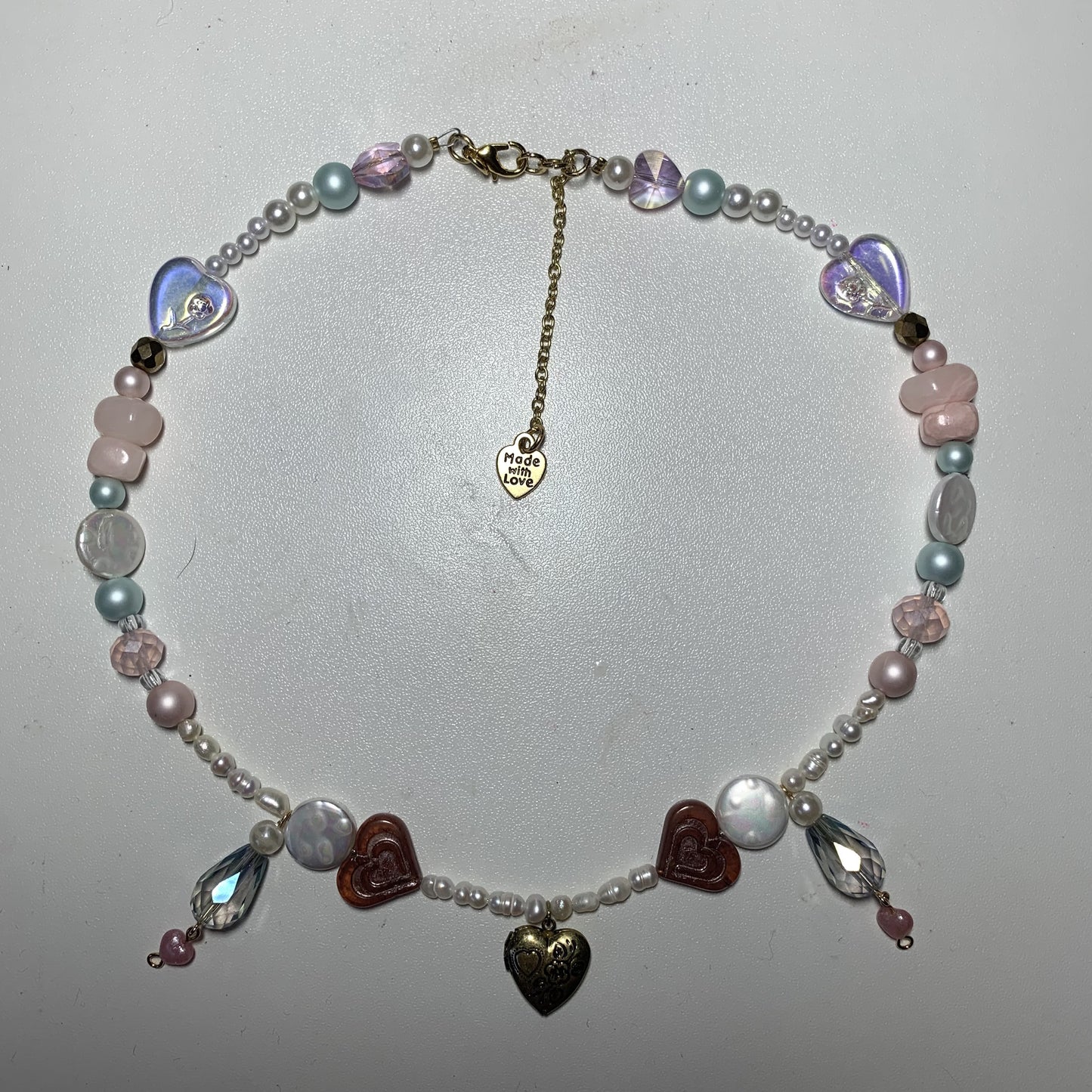 Dainty Agate Mini Heart Locket