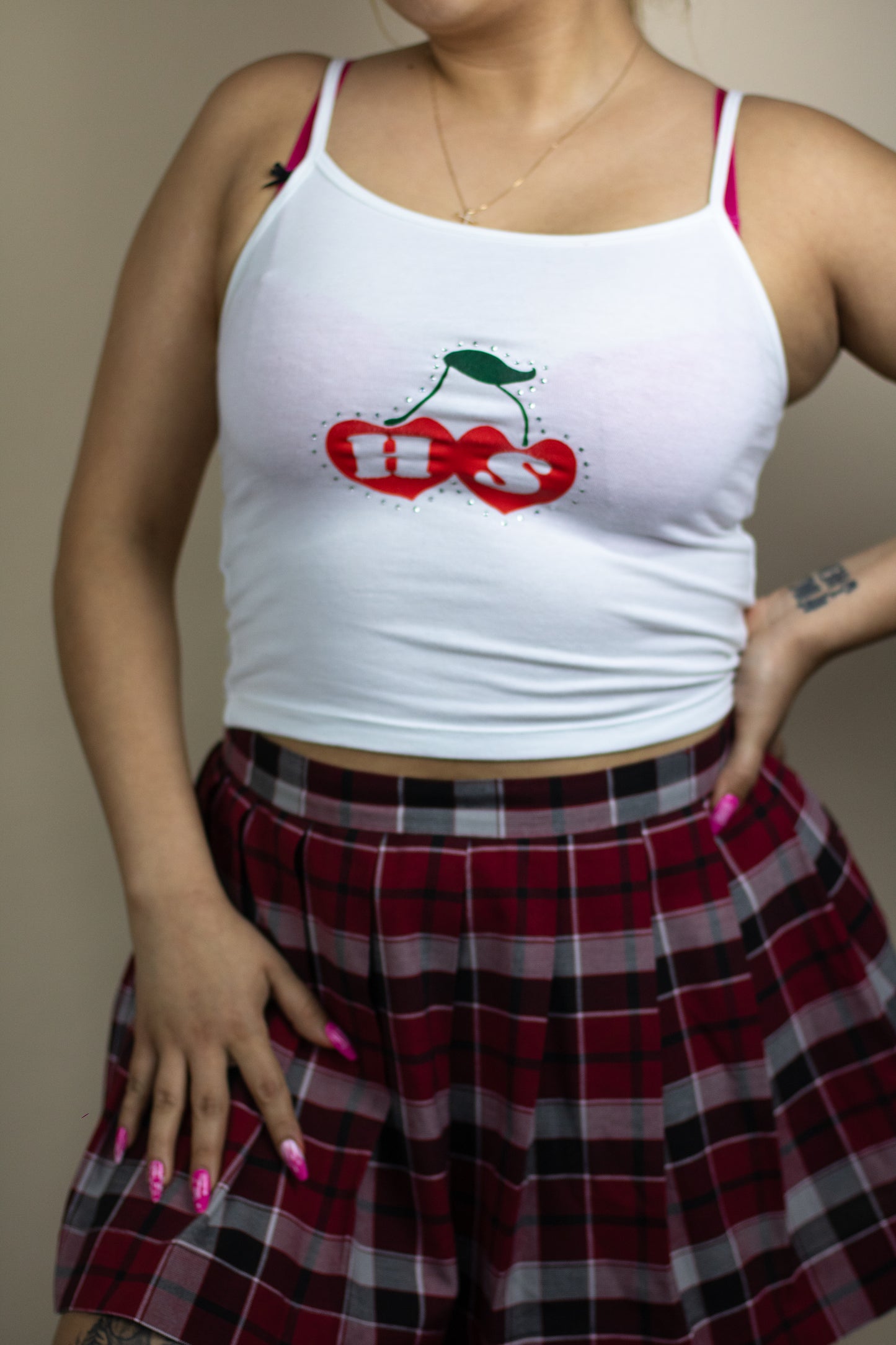 Harry Cherry Rhinestone Tank