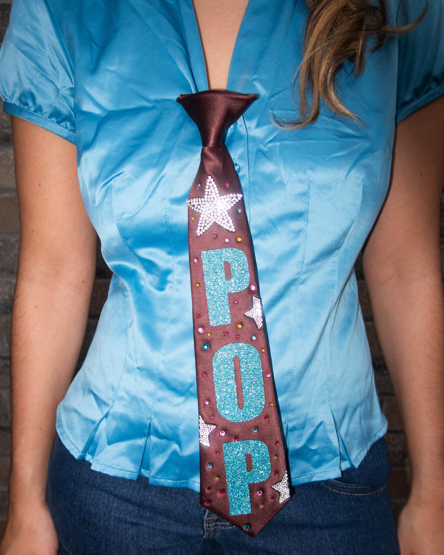 Blue Pop Brown Tie