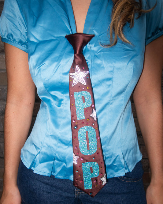 Blue Pop Brown Tie