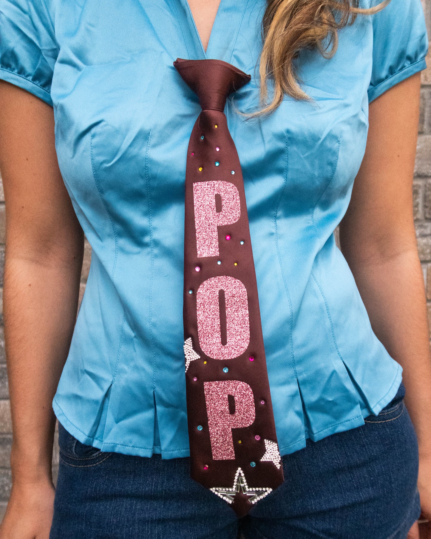 Pink Pop Brown Tie