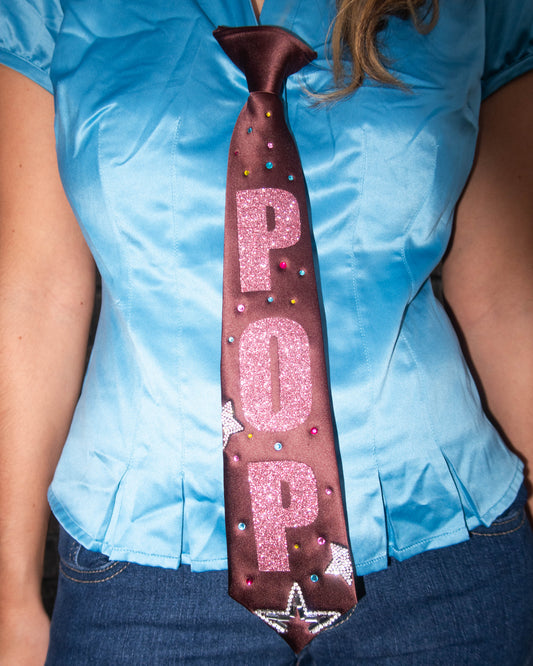 Pink Pop Brown Tie