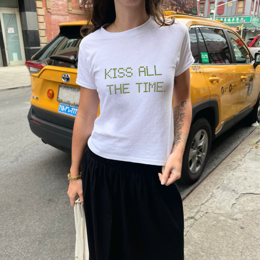 Kiss All The Time White Tee (PRE-ORDER)