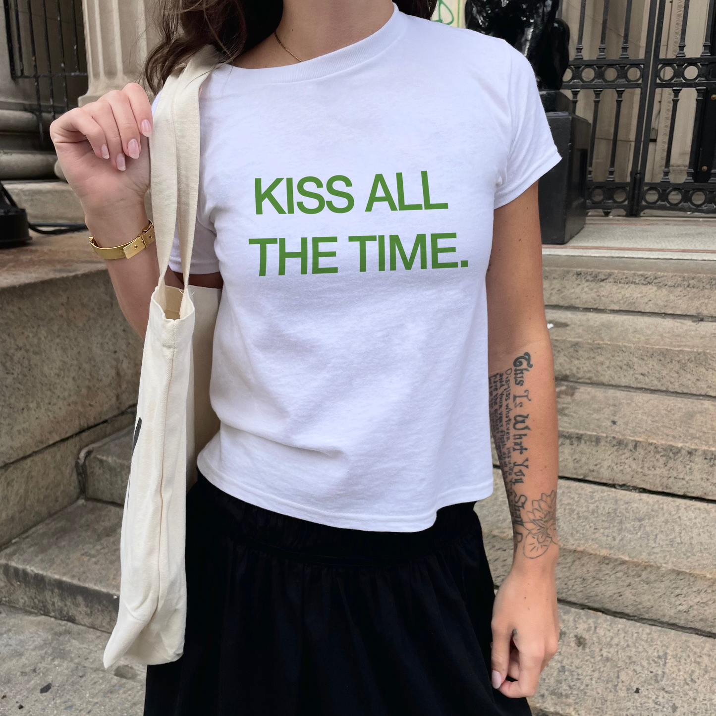 Kiss All The Time White Tee (PRE-ORDER)