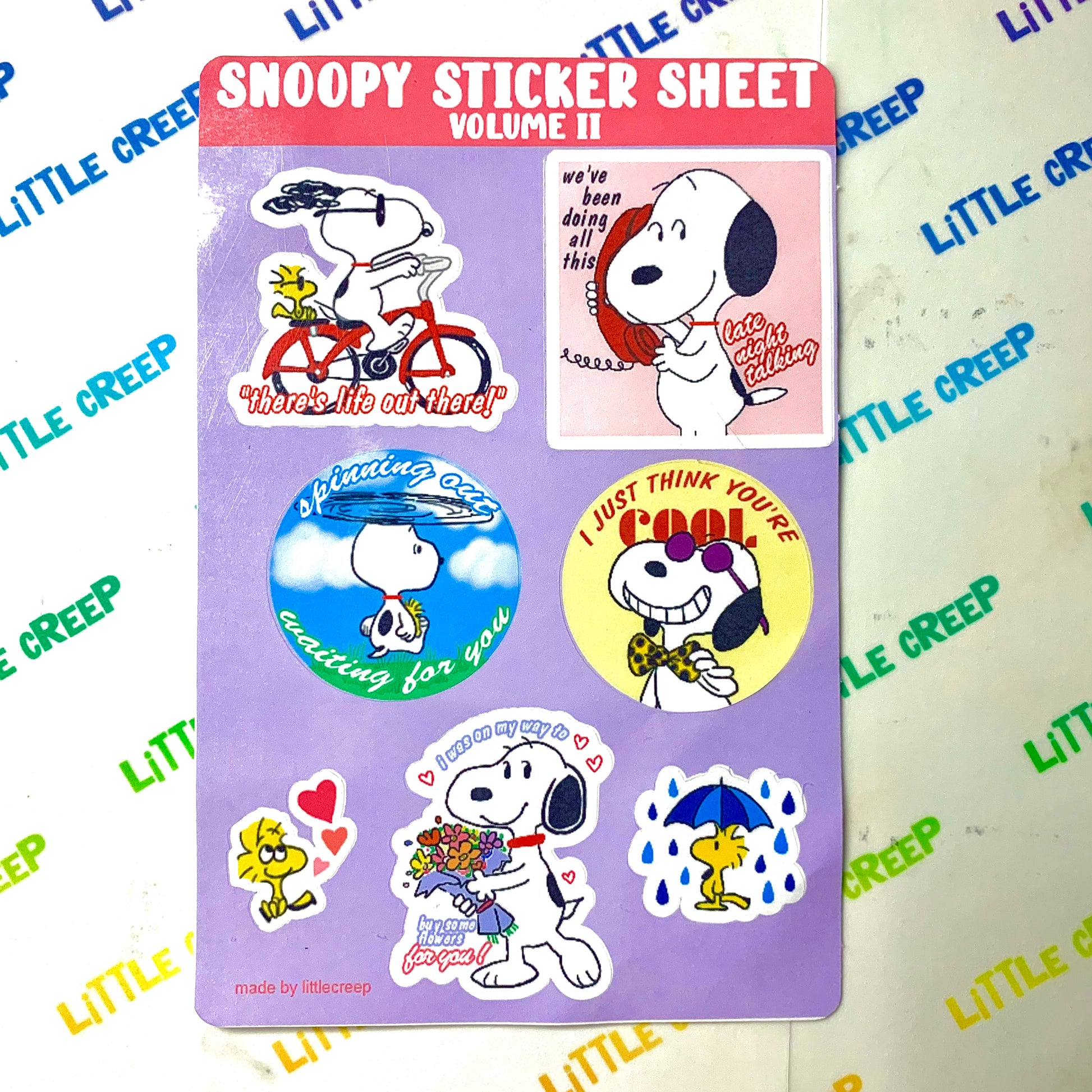 Snoopy Reading Sticker Snoopy Sticker Sheet Bundle – littlecreep