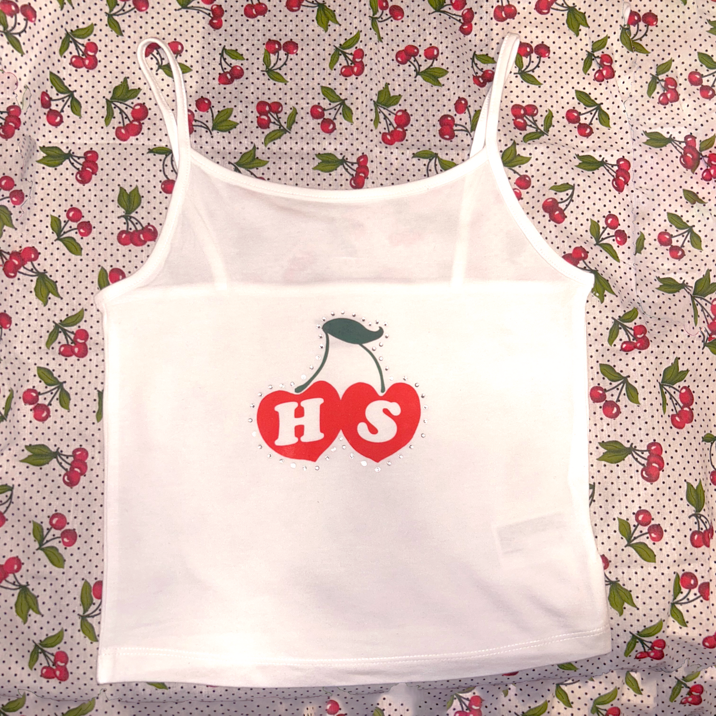 Harry Cherry Rhinestone Tank
