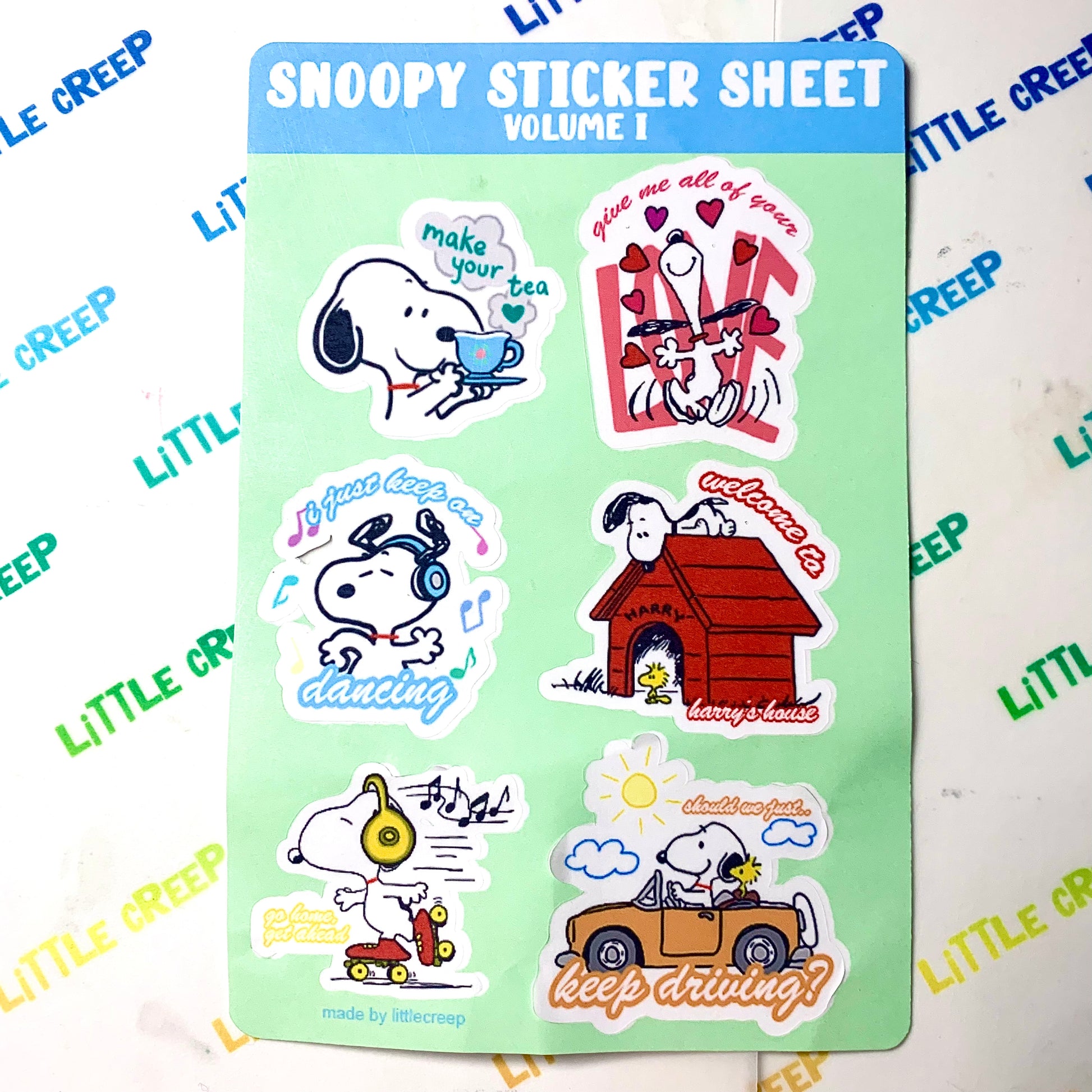 Snoopy Reading Sticker Snoopy Sticker Sheet Bundle – littlecreep